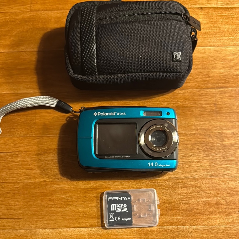 Polaroid Blue Digital Camera with Protective Case and Memory Card